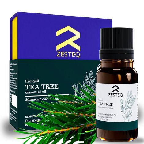Buy Zesteq Undiluted Organic Tea Tree Essential Oil (15 ml) | Clinically Tested | Purifies Skin, Fights Acne, Soothes Irritations | Certified Organic-Purplle