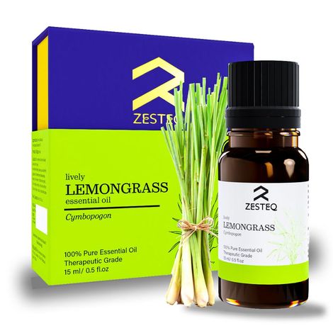 Buy Zesteq Undiluted Organic Lemongrass Essential Oil (15 ml) | Clinically Tested | Uplifts Mood, Relieves Stress, Natural Deodorizer | Certified Organic-Purplle