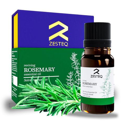Buy Zesteq Undiluted Organic Rosemary Essential Oil (15 ml) | Clinically Tested | Promotes Hair Growth, Nourishment & Strength | Controls Hair Fall | Certified Organic-Purplle