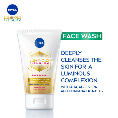 Buy NIVEA Luminous Even Glow Face Wash 100 ml-Purplle