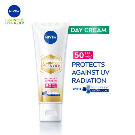 Buy NIVEA Luminous Even Glow Oil Control Day Cream SPF50 10 ml-Purplle