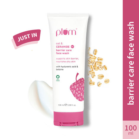 Buy Plum Oat & 1% Ceramide Barrier Care Face Wash - Hydrates & Nourishes Skin, Non-drying (100 ml)-Purplle