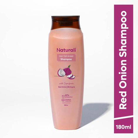 Buy Naturali Hairfall Arrest Shampoo with Red Onion & Bhringraj | Controls Hairfall | Paraben and Sulphate Free Shampoo | Hairfall Shampoo for Men & Women,200 ml-Purplle