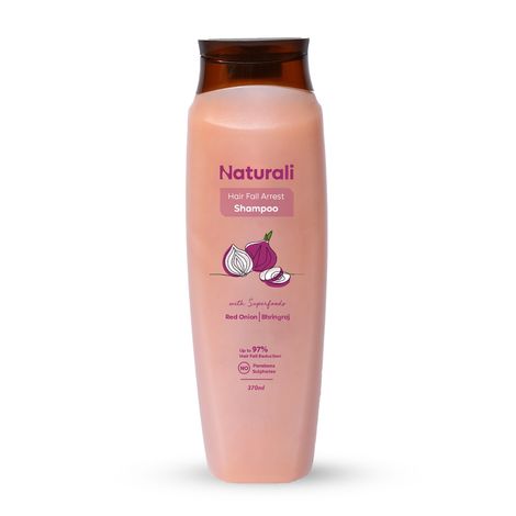 Buy Naturali Hairfall Arrest Shampoo with Red Onion & Bhringraj | Controls Hairfall | Paraben and Sulphate Free Shampoo | Hairfall Shampoo for Men & Women,370 ml-Purplle
