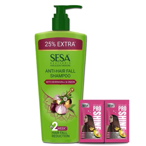 Buy SESA Ayurvedic Anti Hairfall Shampoo For Dry And Frizzy Hair Reduces Hairfall Made With 6 Ayurvedic Herbs Paraben Free Shampoo - 500 ml with Free Serum-Purplle