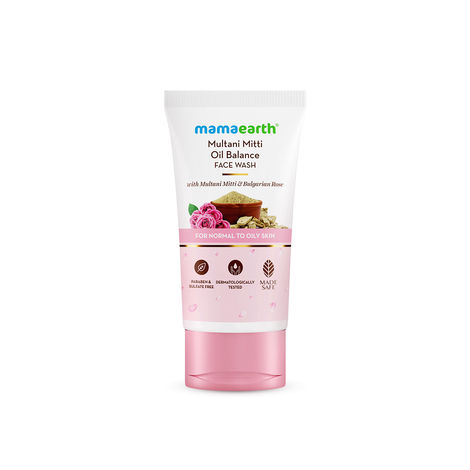 Buy Mamaearth Multani Mitti Oil Balance Face Wash with Multani Mitti & Bulgarian Rose for Normal to Oily Skin - 150 ml Balances Excess Oil Production | Gentle Cleansing Formula | Hydrates & Controls Acne-Purplle