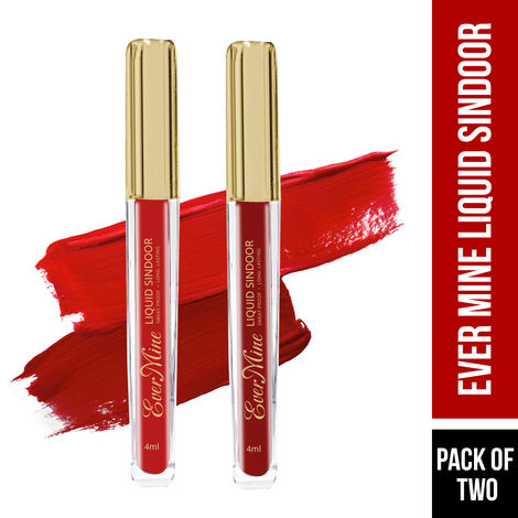 Buy Hilary Rhoda Ever Mine Liquid Sindoor | Smudge-Proof & Sweat-Resistant | Crease-Free Sindoor | Quick Drying Formula | Highly-Pigmented | 4 ml - Pack of 2 (My Red +My Maroon)-Purplle