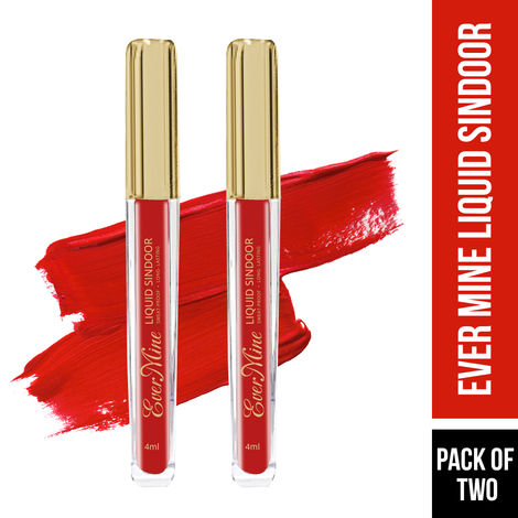 Buy Hilary Rhoda Ever Mine Liquid Sindoor | Smudge-Proof & Sweat-Resistant | Crease-Free Sindoor | Quick Drying Formula | Highly-Pigmented | 4 ml (My Red- Pack of 2)-Purplle