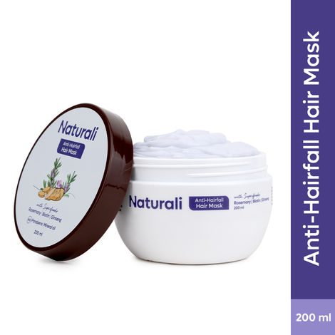 Buy Naturali Anti-Hairfall Hair Mask With Rosemary, Ginseng & Biotin | Repairs Damaged Hair | Promotes Hair Follicle Growth | Paraben & Mineral Oil Free | 200 ml-Purplle