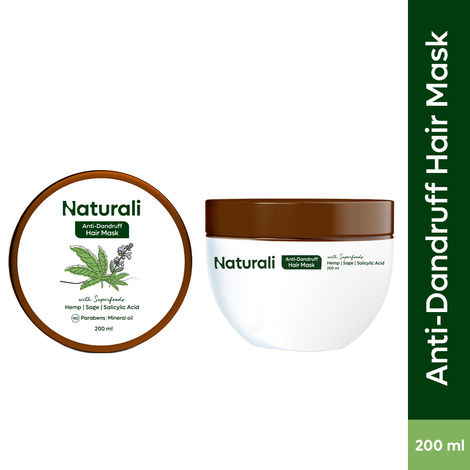 Buy Naturali Anti-Dandruff Hair Mask With Hemp, Sage & Salicylic Acid | Clarifies Scalp | Reduces Itchiness | Deeply Moisturises | Paraben & Mineral Oil Free | 200 ml-Purplle