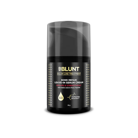 Buy BBLUNT Bond Repair Leave-In Serum Cream - 50 gm Repairs damaged hair by 89% in just 1 use* | Strengthens hair by 94% in just 1 use* | Non-sticky, lightweight formula for soft & silky hair | For Men & Women-Purplle