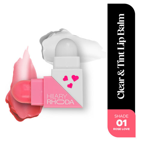 Buy Hilary Rhoda Clear & Tint Lip Balm | Infused with Aloe Vera & Shea Butter | Hydrates & Nourishes Lips | 2 Sided Lip Balm | Glides on lips Smoothly - (2.27 gm*2 =4.54 gm)(Rose Love - Shade 01)-Purplle