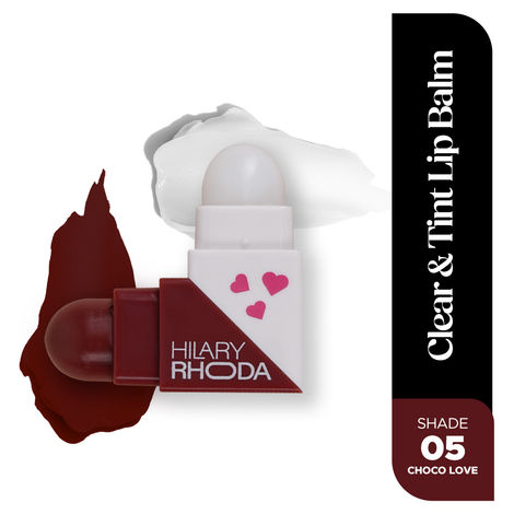 Buy Hilary Rhoda Clear & Tint Lip Balm | Infused with Aloe Vera & Shea Butter | Hydrates & Nourishes Lips | 2 Sided Lip Balm | Glides on lips Smoothly - (2.27 gm*2 =4.54 gm) (Choco Love - Shade 05)-Purplle