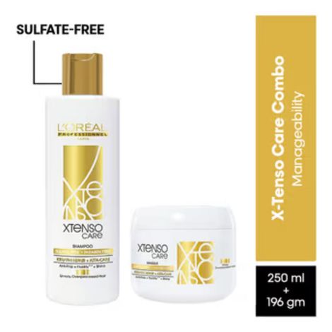 Buy L'Oreal Professionnel X-Tenso Care Sulfate free Shampoo 250 ml & Mask 250 gm For Frizzy Hair With Keratin Combo of 2-Purplle