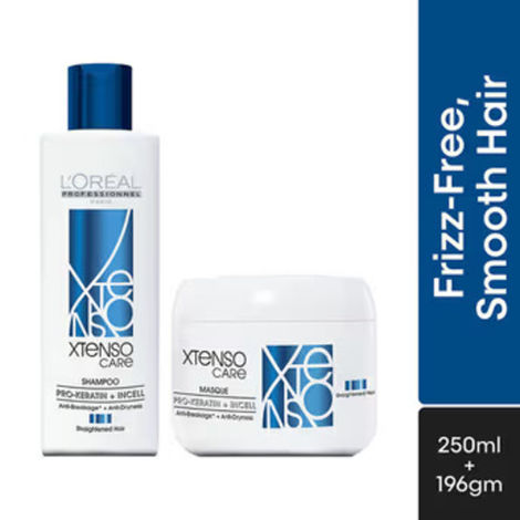 Buy L'Oreal Professionnel Xtenso Care Duo (Xtenso Care Shampoo-250 ml + Xtenso Care Masque-196 gms) Combo of 2-Purplle