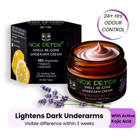Buy NOX DETOX Underarm Whitening and Deodorant Cream with Kojic Acid | Controls Body Odour over 24 Hours | Dark Underarms | No Aluminium | Women & Men | All Skin Type + Sensitive Skin | Natural & Vegan 30 gm-Purplle