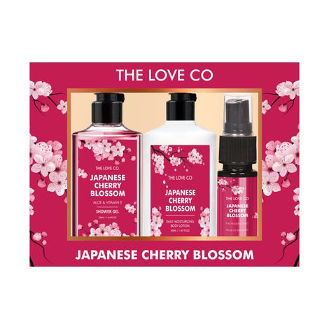 Buy The Love Co Japanese Cherry Blossom Gift Collection | Indulge in Travel Pack Shower Gel, Body Lotion & Shampoo | Ideal Birthday & Special Occasion Hamper - Pack of 3-Purplle
