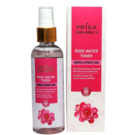 Buy Prisa Organics Rose Water Toner hydrating Refreshing & cleansing toning for smooth and glowing skin 100 ml-Purplle