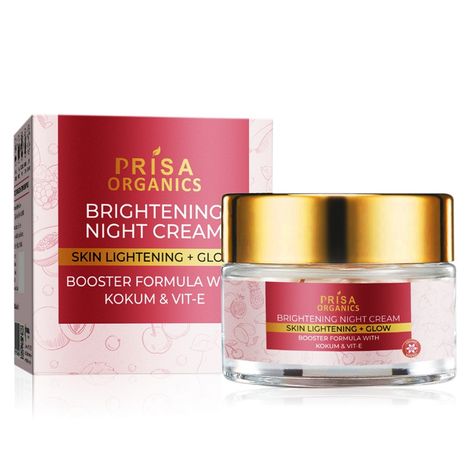 Buy Prisa Organics Brightening Night Cream (Skin Lightening + Glow) Booster formula with Kokum & Vit-E) (new) 50 gm-Purplle