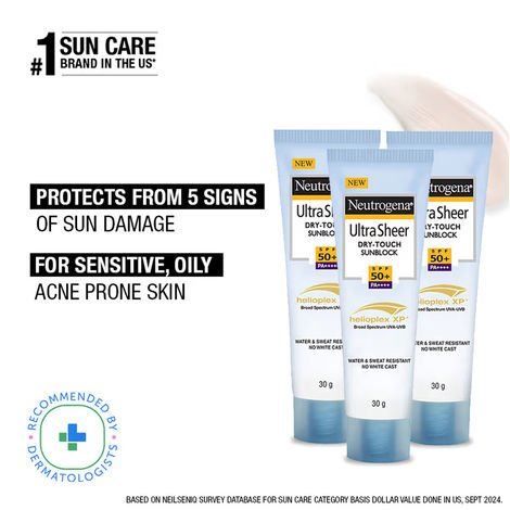 Buy Neutrogena Ultra Sheer SPF50 30 ml (Pack of 3) B2G1-Purplle