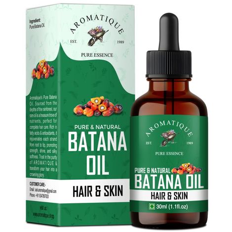 Buy Aromatique Batana Oil - Pure Batana Oil for Hair Growth By Dr Sebi Sourced from Honduras, Batana Oil Cold Pressed, Derived from Palm Nut Oil for Hair & Skin (30 ml)-Purplle