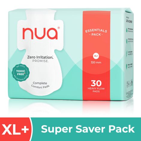 Buy Nua Ultra Thin Sanitary Pads for Women - Heavy XL+ (without disposal covers - 30 pads)-Purplle