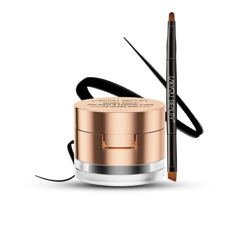 Buy Lakyou Beauty Gel Kajal & Eyeliner Cake | 24H Long-Lasting | Waterproof | Intense Black  (Black, 7 gm)-Purplle