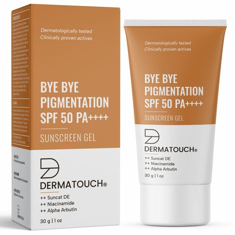 Buy Dermatouch BYE BYE PIGMENTATION SUNSCREEN| SPF 50 PA++++ | FOR ALL SKIN TYPES | NO WHITE CAST | 30 gm-Purplle