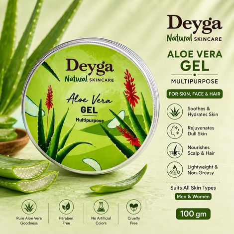 Buy Deyga Aloe Vera Gel | Multipurpose Gel | Aloe Vera Gel for Skin, Face, and Hair | Suits All Skin Type | Men & Women (100g) Pack of 1 100 gm-Purplle