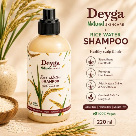 Buy Deyga Rice Water Shampoo (220 ml) | Controls Frizz | Deep Cleanses Scalp | Free from Paraben and Sulfate-Purplle