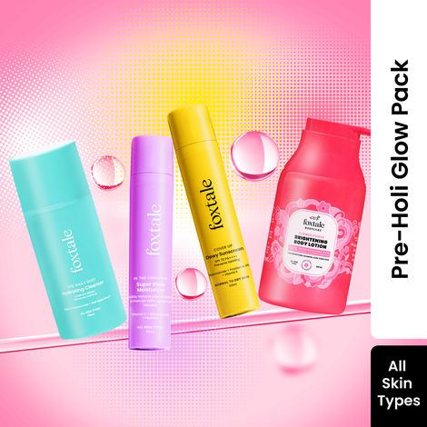 Buy Foxtale Dewy Defense Kit | Sunscreen, Moisturizer, Face Wash & Body Lotion Combo of 4-Purplle