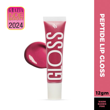 Buy FAE Beauty Peptide Lip Gloss | With Passionfruit Oil & Argireline to Smoothen, Even, and Soften Lips | Non Sticky | Hydrating | Vegan | Shade Giving | Warm Barbie Pink Gloss (12 gm)-Purplle