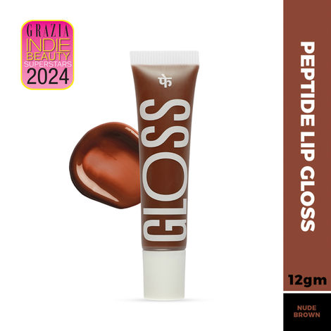 Buy FAE Beauty Peptide Lip Gloss | With Passionfruit Oil & Argireline to Smoothen, Even, and Soften Lips | Non Sticky | Hydrating | Vegan | Shade Soaring | Nude Brown Gloss (12 gm)-Purplle