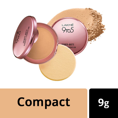 Buy Lakme 9 To 5 Primer + Matte Powder Foundation Compact - Rose Silk (9 gm)-Purplle