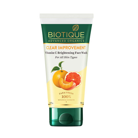 Buy Biotique Advanced Organics Clear Improvement Vitamin C Brightening Face Wash (150 ml)-Purplle