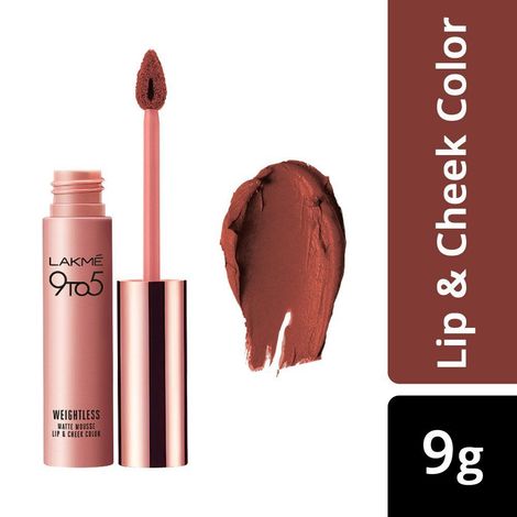 Buy Lakme 9 to 5 Weightless Mousse Lip & Cheek Color Burgundy Lush (9 gm)-Purplle