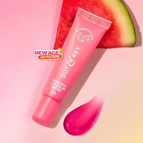 Buy Dot & Key Gloss Boss Brightening Lip Balm Vitamin C + E SPF 50+ Watermelon Cool 12 gm-Purplle