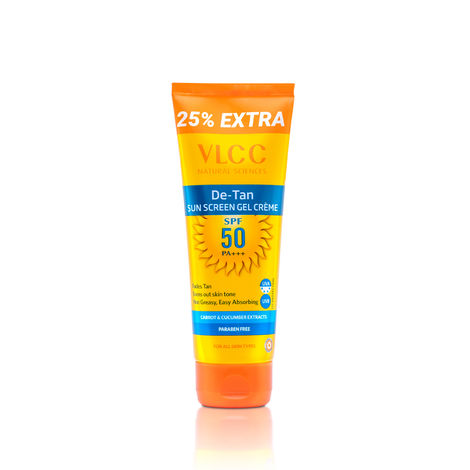 Buy VLCC De Tan SPF 50 PA+++ Sun Screen Gel Creme(100 gm+25%extra)-125 gm-Purplle