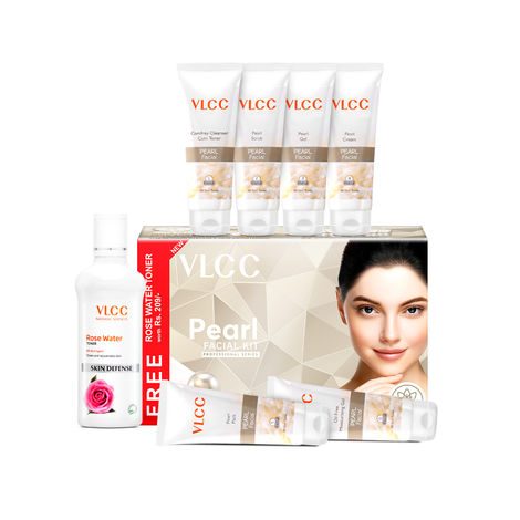 Buy VLCC Pearl Facial Kit + FREE Rose Water Toner Worth (300 gm + 100 ml)-Purplle