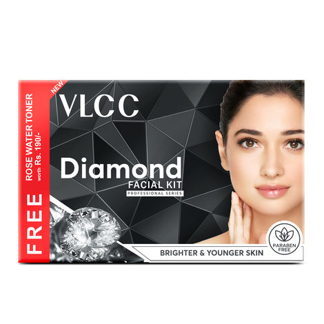 Buy VLCC Diamond Facial Kit + FREE Rose Water Toner Worth (300 gm + 100 ml)-Purplle