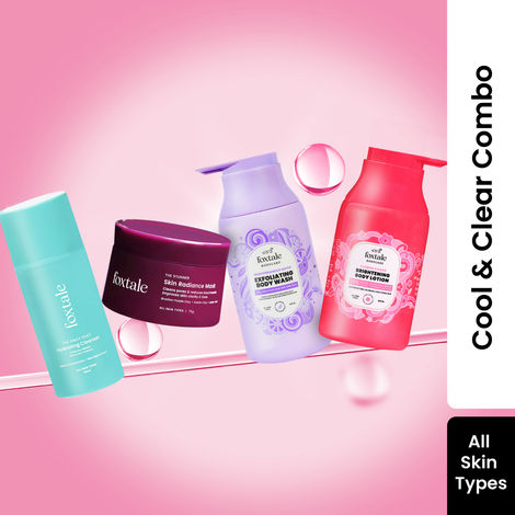 Buy Foxtale Cool & Clear Combo | Hydrate, Exfoliate & Refresh Summer Skin Combo of 4-Purplle