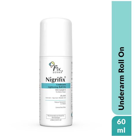 Buy Fixderma Nigrifix Underarm Roll on with 6% AHA, Lactic Acid & 1% Mandelic Acid & Kojic Acid | Brightens Skin & Exfoliates Underarm | For All Skin Type, Men & Women - 60 ml-Purplle