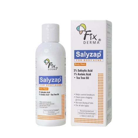 Buy Fixderma Salyzap 2% Salicylic Acid Body Wash For Acne, Clean Pores Suitable For Acne Prone Skin - 100 ml-Purplle