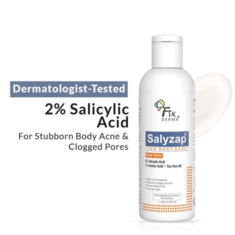 Buy Fixderma Salyzap 2% Salicylic Acid Body Wash For Acne, Clean Pores Suitable For Acne Prone Skin - 100 ml-Purplle