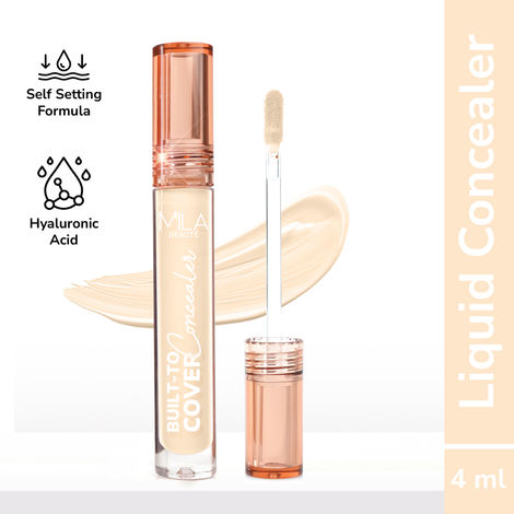 Buy Mila Beaute Build to Cover Matt Liquid Concealer | Lightweight and Full coverage | Easily Blendable & Crease Resistant Waterproof Face Concealer with Hyaluronic Acid for Indian skin - 101-LIGHT IVORY (4 ml)-Purplle