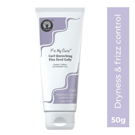 Buy Fix My Curls Curl Quenching Flaxseed Gelly | With Aloe Vera, Chia & Flaxseed | For Curly, Wavy & Frizzy Hair | Silicone Free Curl Definition with Strong Hold Curl Defining Gel | Vegan | 50 gm-Purplle