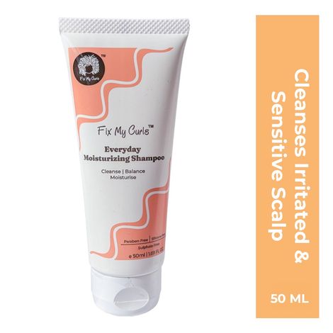 Buy Fix My Curls Everyday Moisturizing Shampoo | For Thick Curly, Wavy & Dry Hair Types | Low Lather, Kid Friendly, Sulphate Free Co-Wash | Cruelty, Paraben & Silicone Free| Anti-Itch & Soothing | 50 ml-Purplle