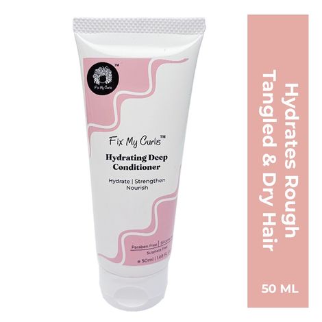 Buy Fix My Curls Hydrating Deep Conditioner | For Curly, Wavy, Dry, & Frizzy Hair | Leave In Conditioner, & Hair Mask | Silicone Free Damage Repair, & Curl Activator with Mango & Shea Butter| 50 ml-Purplle