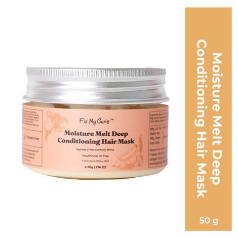 Buy Fix My Curls Moisture Melt Deep Conditioning Hair Mask | With Maracuja Oil, Banana Extract & Shea Butter | For Curly, Wavy, Dry, Dehyrated Hair | Intense Hydration & Moisture Sealing Repair| 50 gm-Purplle