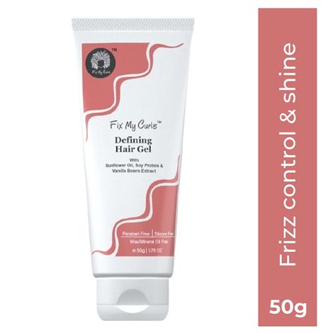 Buy Fix My Curls, Curl Defining Hair Gel | Enriched with Sunflower Oil & Keratin | For Curly, Wavy, & Weak Hair | Strong Hold Curl Sculpting Gel | Anti-Frizz Solution | Silicone & Alcohol-Free | 50 gm-Purplle